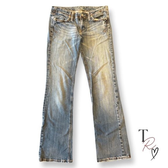 Miss Me Jeans “Danielle” Bootcut Distressed Y2K Denim Low Rise Waist Size 30 - Picture 1 of 13